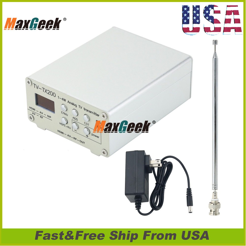 TV-TX200 Analog TV Transmitter VHF/UHF Support HD/AV Input Analog Signal+Antenna
