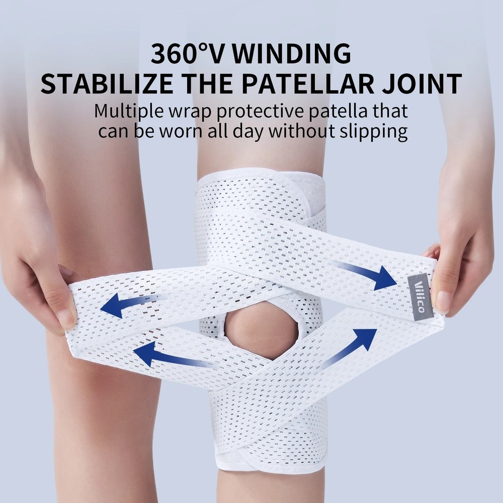 Knee Brace Compression Sleeve Joint Support Open Patella Stabilizer Wrap New