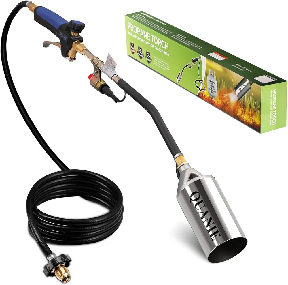 Environmentally Friendly Propane Flame Torch - Quick Weed Control with 10FT Hose