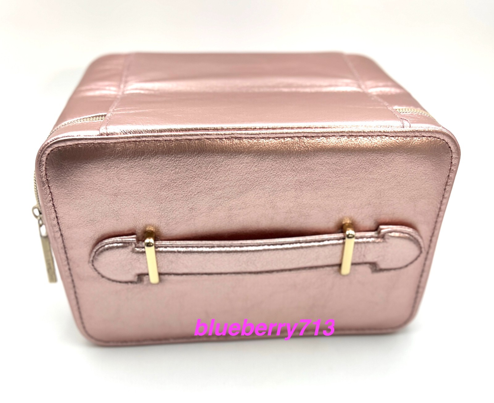 New! Lancome Makeup Bag Case Metallic Pink ~ 2025 limited Edition~ with Handle