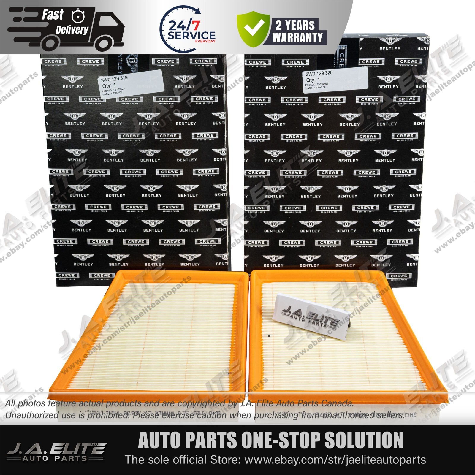 Genuine Air Filter Set for Bentley Continental GT GTC, Flying Spur 4.0L