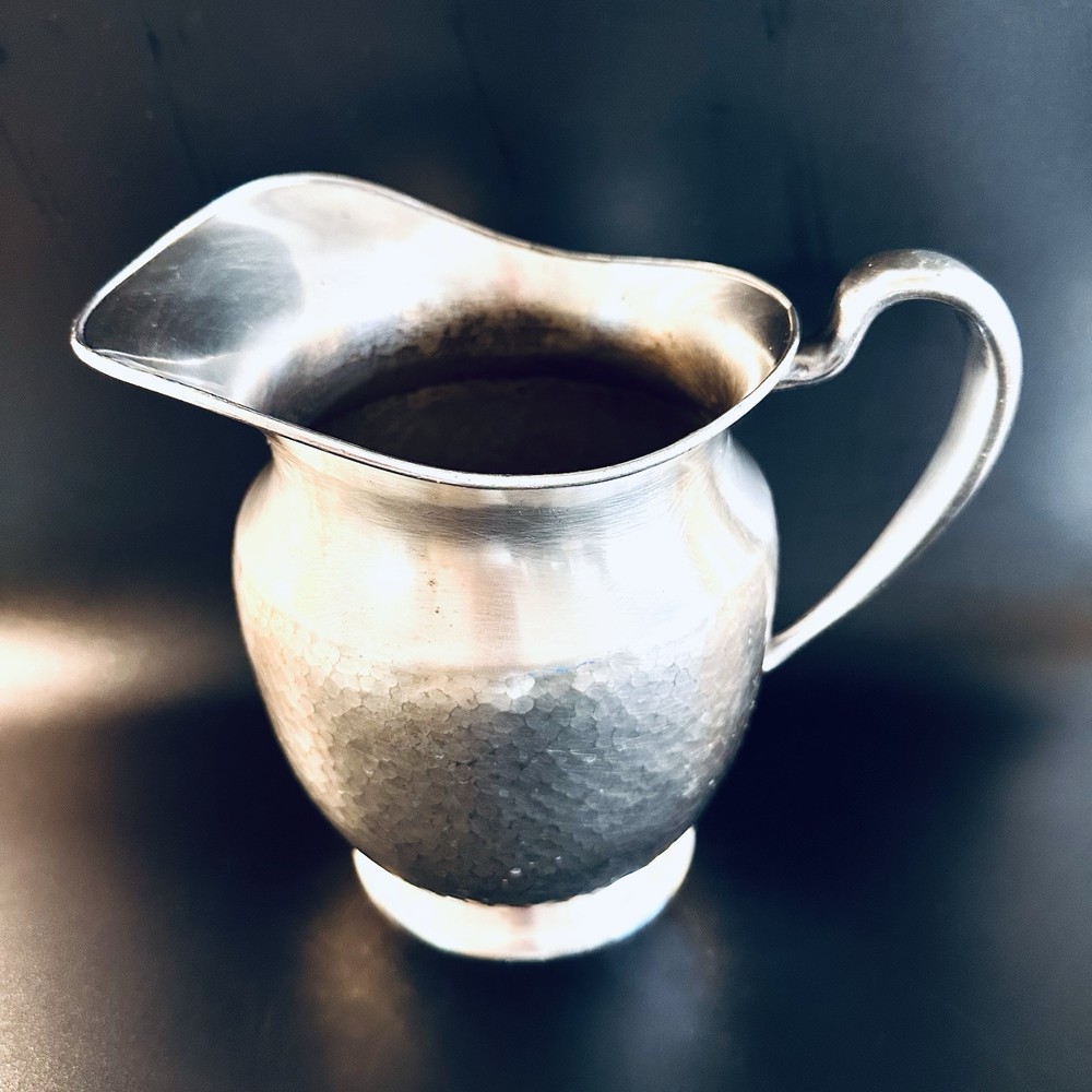 VTG EPNS Silverplate Water Pitcher Nickle Silver Pitcher Large Hammered