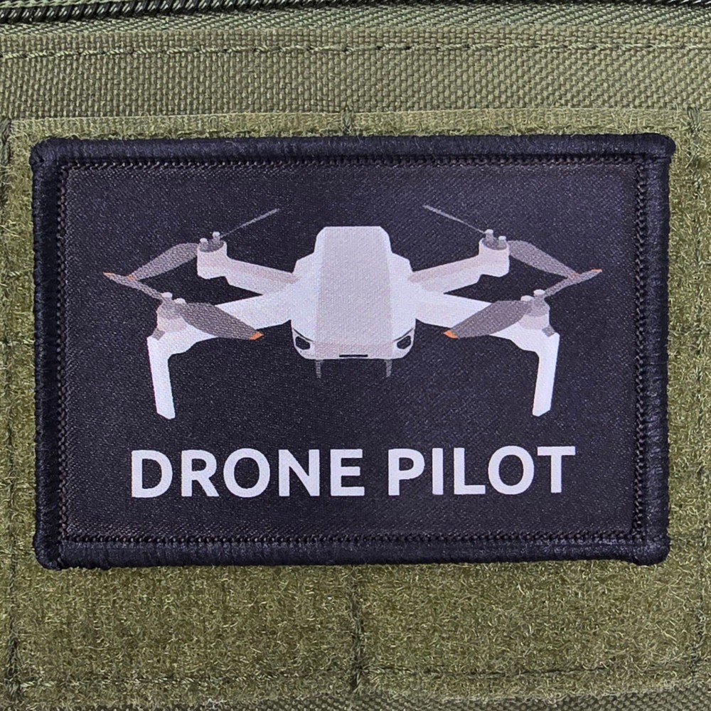 Drone Pilot Patch Moral Tactical Military Air Force USA Flag Hook & Loop 3x2