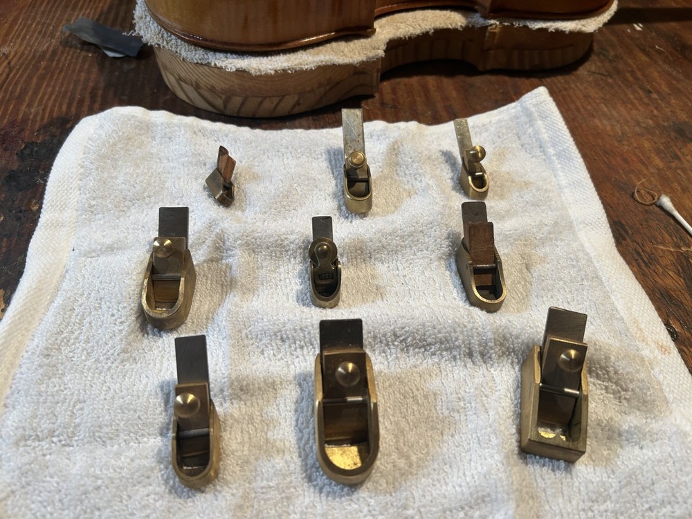 9 piece set of small to tiny Handplanes for stringed instrument work