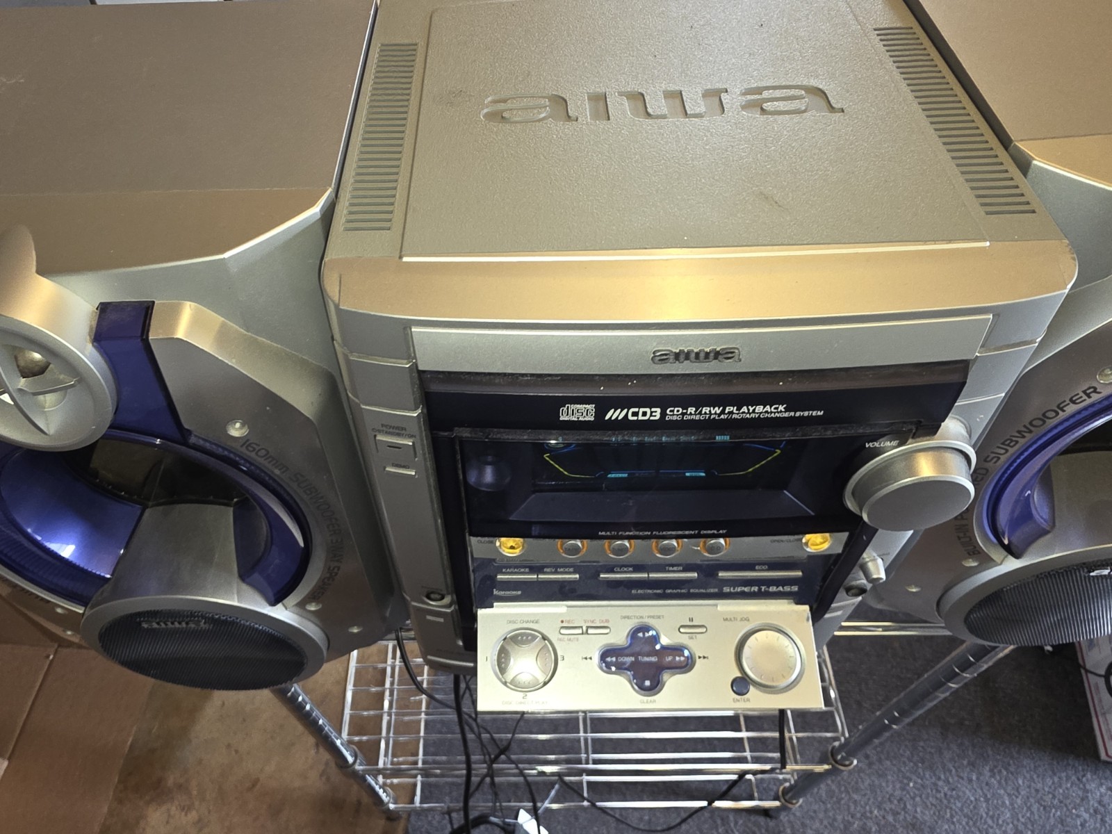 AIWA CX-NSZ705HT Compact Stereo System w/ Dual Powered Subwoofers – AM/FM Works