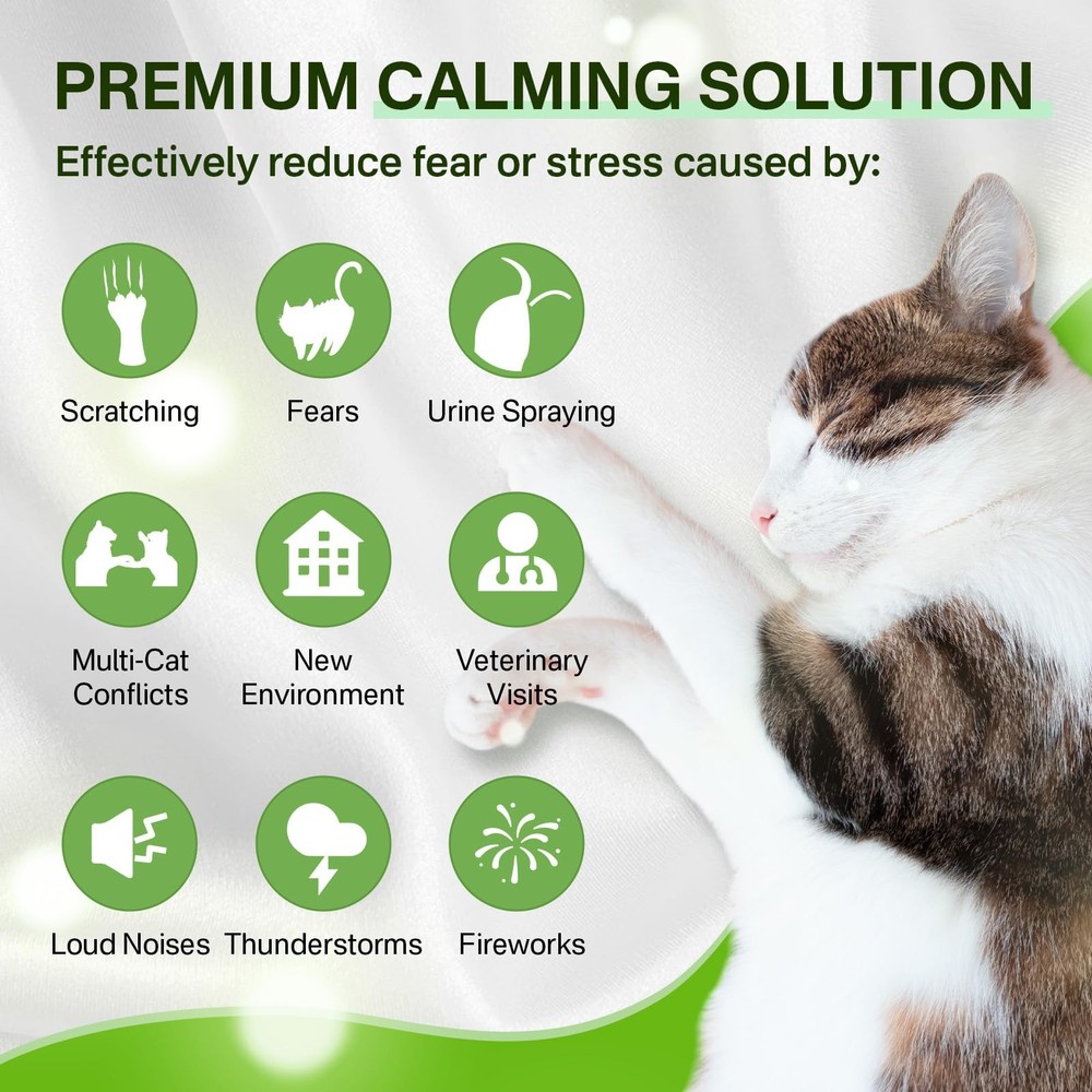 Cat Calming Diffuser with Timing Function, 3-in-1 Cat Pheromones Calming Diff...