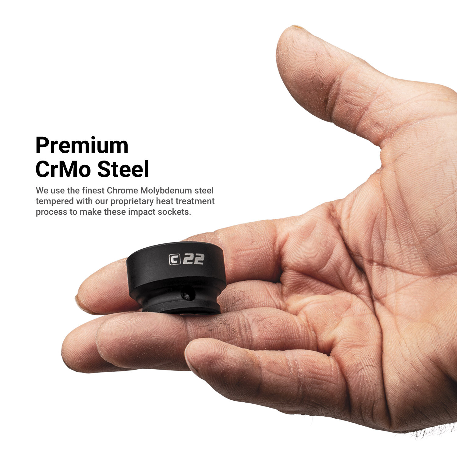 Capri Tools 3/8 in. Drive Stubby Impact Socket Set, Metric, 8 to 22 mm, 15-Piece