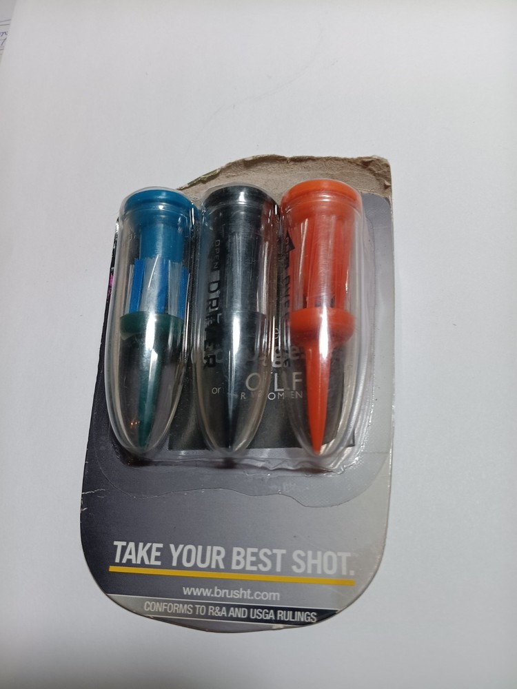 Brush t Golf Pro 3 Pack Tees Assorted 3-Wood, Driver, Oversize