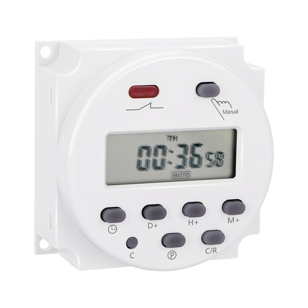 DC 12V Digital LCD Power Programmable Timer For Relay 16A Auto On/Off Switch