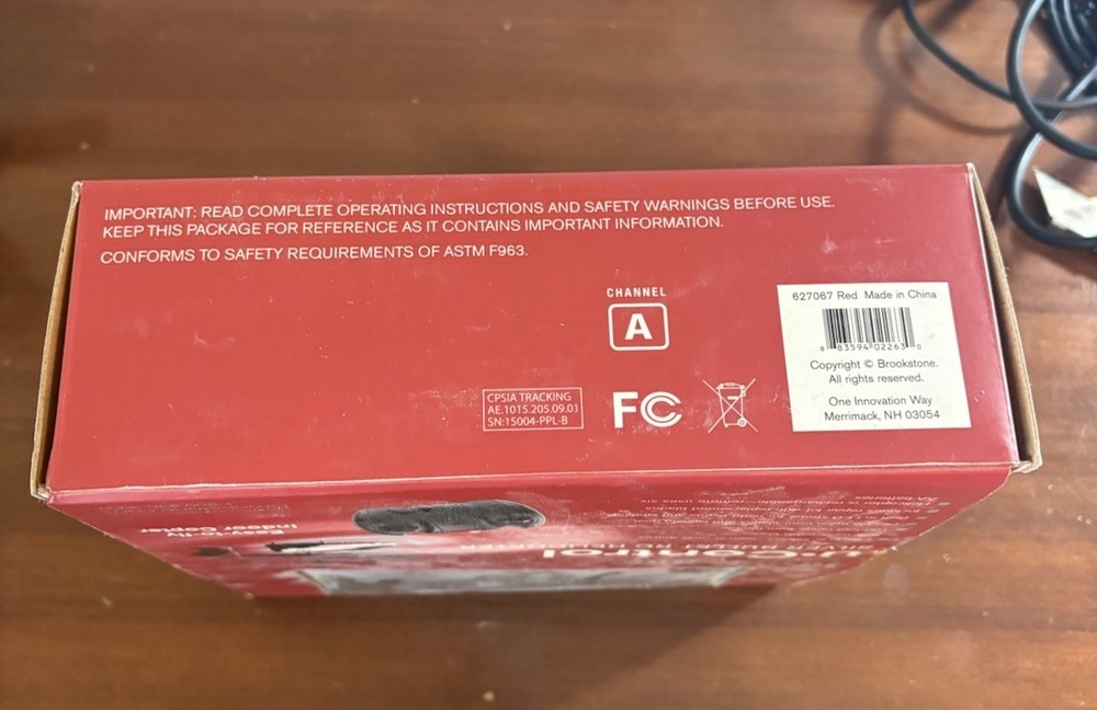Brookstone u-Control Silver Bullet Remote Control Helicopter In Box - Red