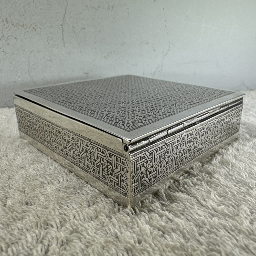Solid Silver Middle Eastern Box Late 19th/ Early 20th Century