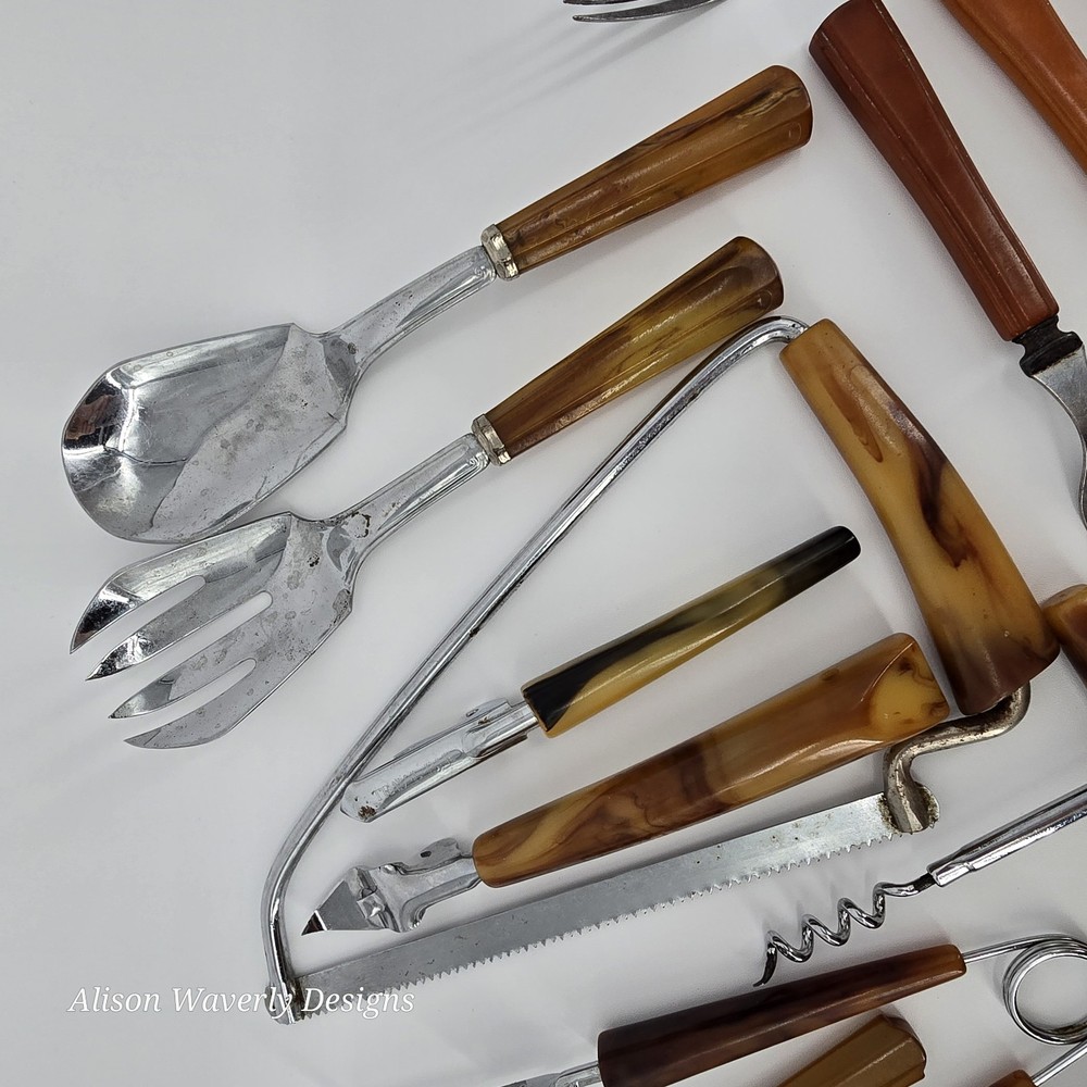 Bakelite Hostess Set & Utensils