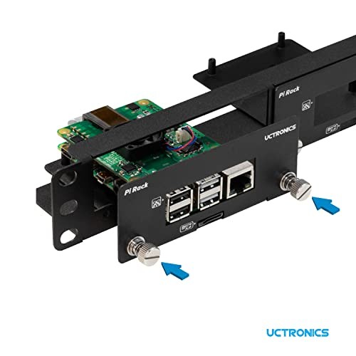 Front Removable 1U Rack Mount for Raspberry Pi, with 4 Mounting Brackets for