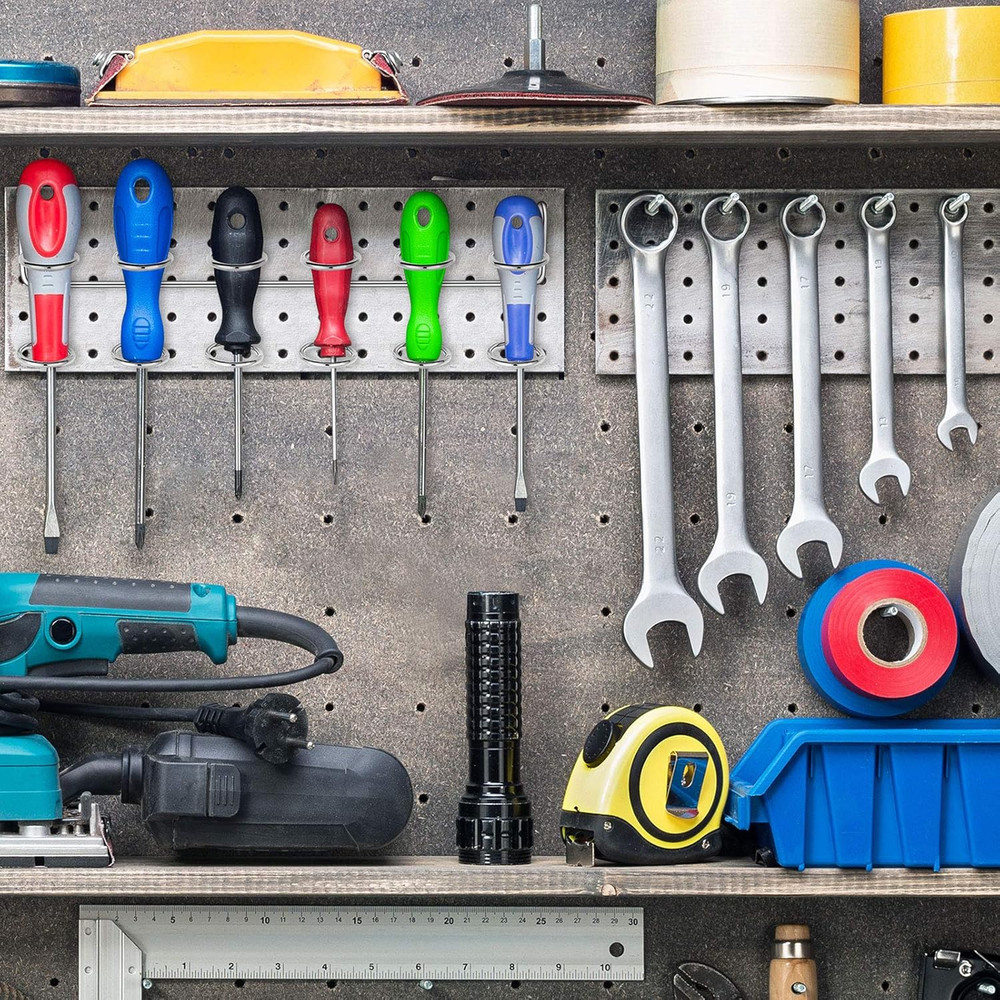 4 Pieces Pegboard Screwdriver Holders Peg Board Organizer Accessories Multi Ring