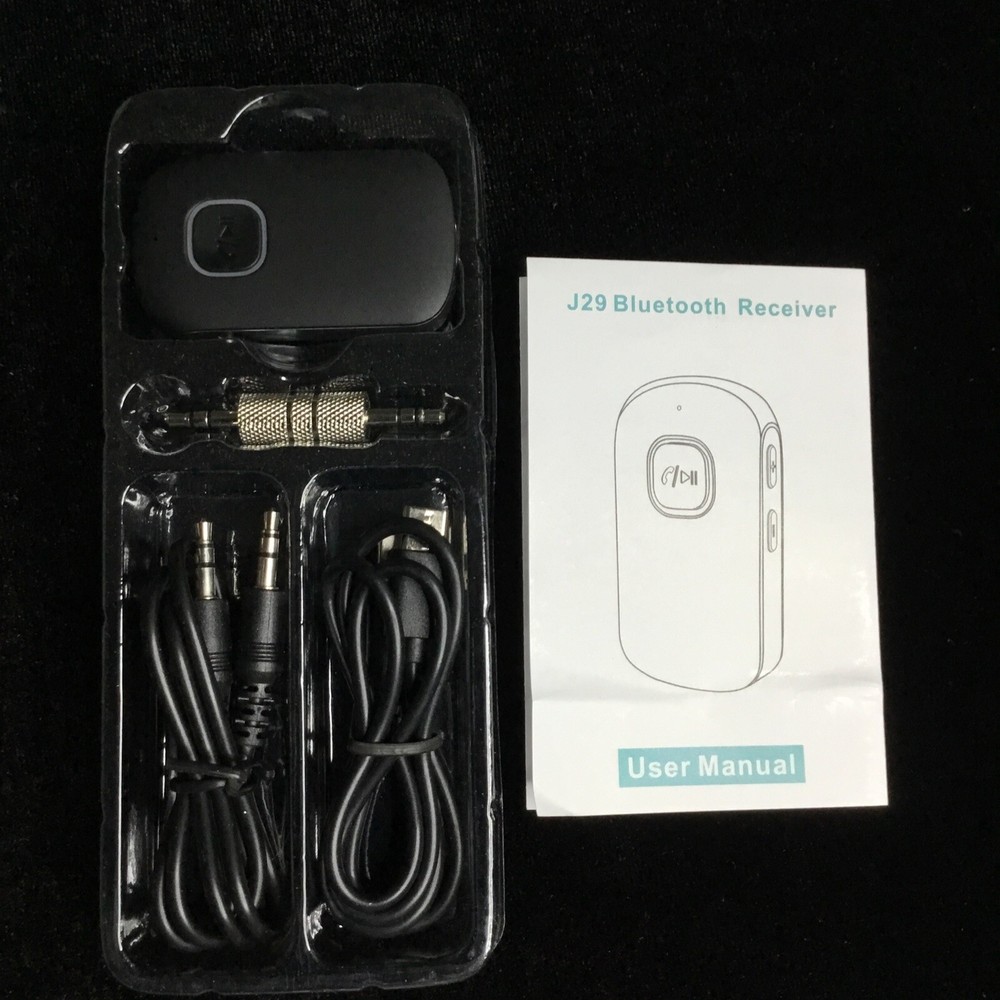 AUX Bluetooth RECEIVER Adapter, Bluetooth 5.0, Dual Device Connection, Black