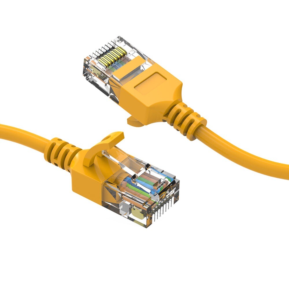 5Ft CAT6A UTP Slim Ethernet Network Booted Cable 28AWG Yellow
