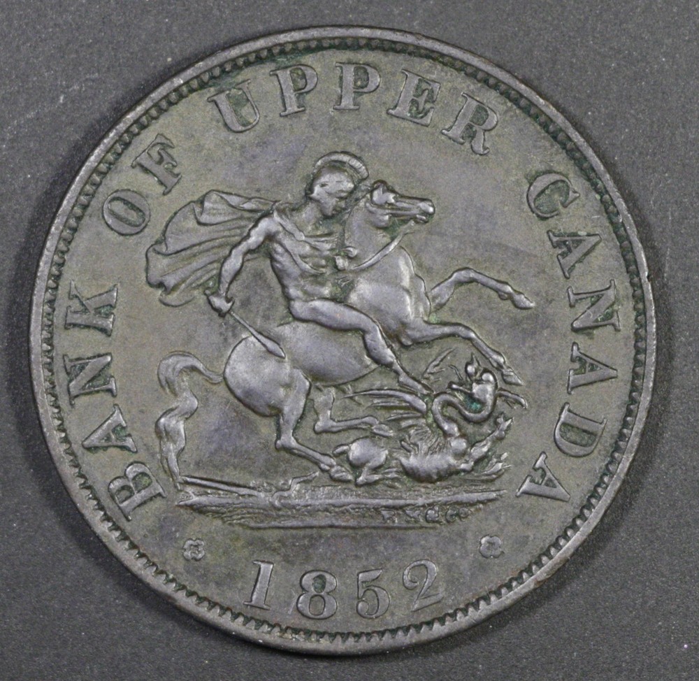 1852 Upper Canada Half Penny Token - Breton #720   C9