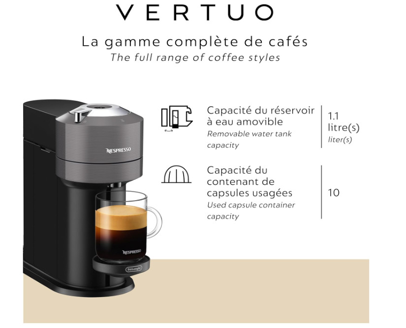 Vertuo Next Dark Gray Coffee Machine – Free Shipping