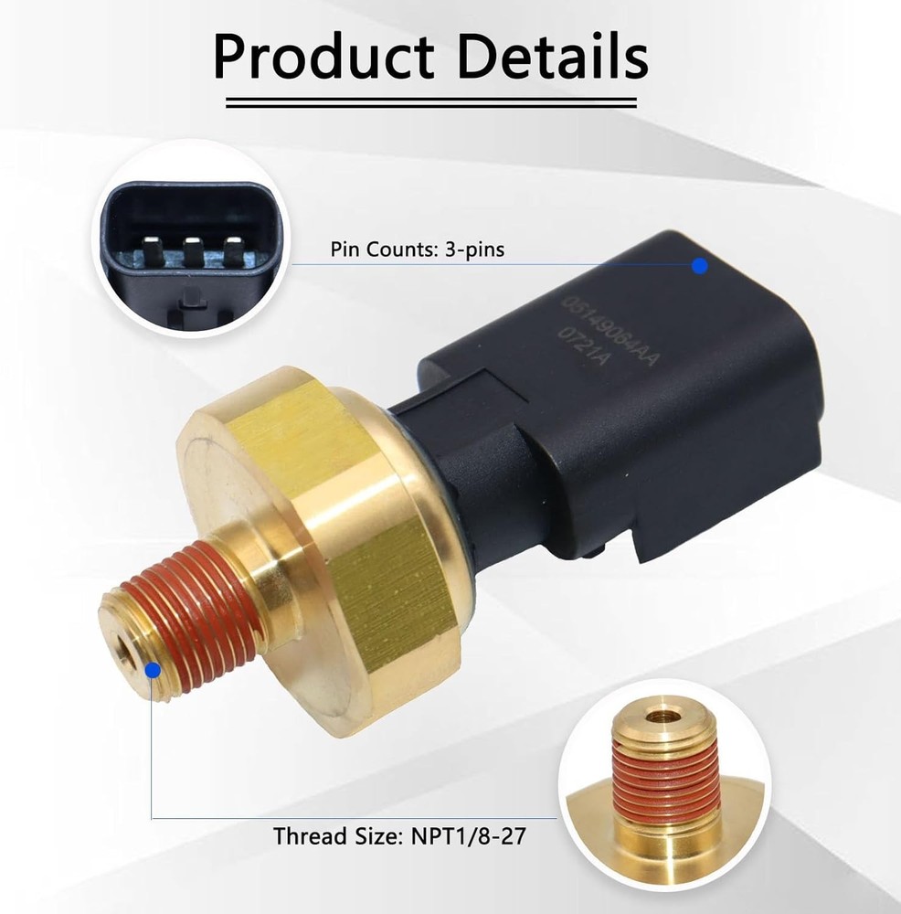 Engine Oil Pressure Sensor Sender Switch 5149062AA Compatible with Yellow