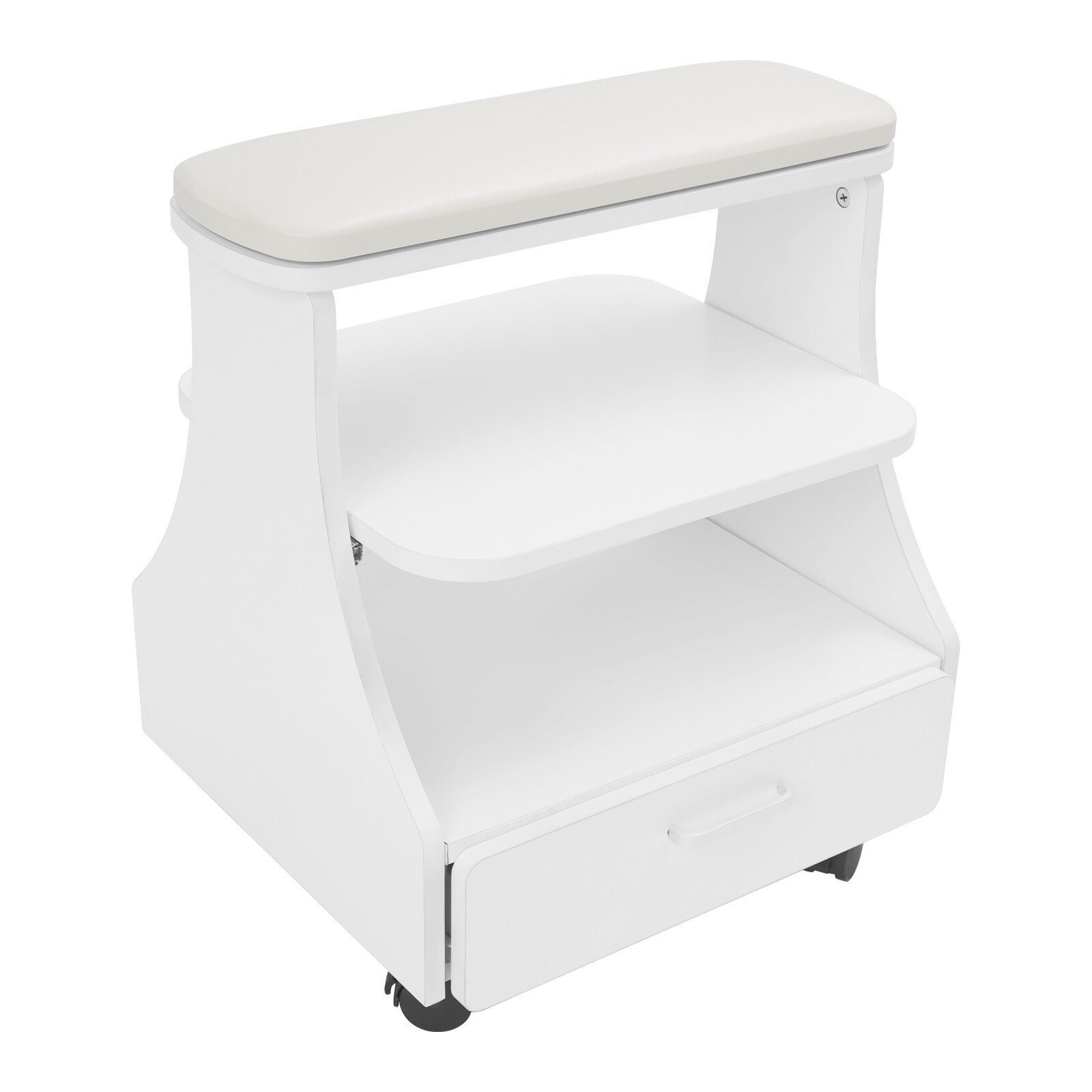 Portable Esthetician Trolley Cart Salon Nail Foot Trolley Cart 52*41*55cm White