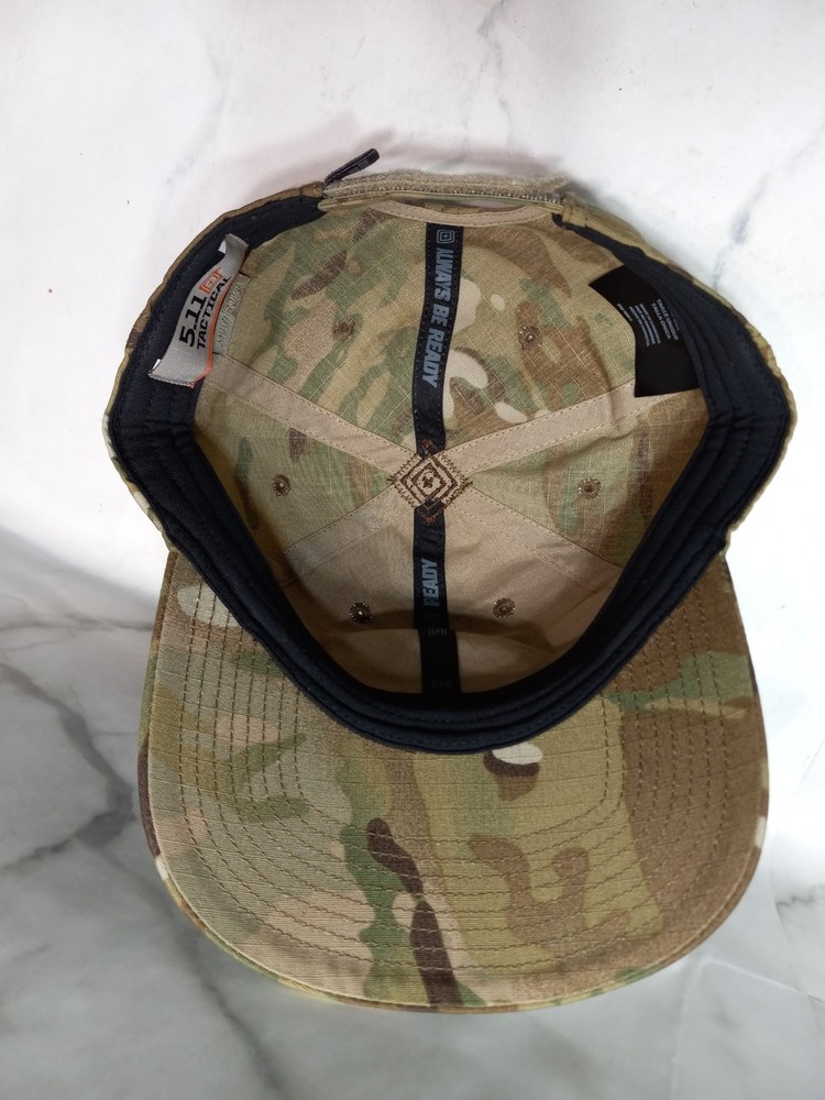 5.11 Flag Bearer Tactical Strapback Hook and Loop Patch Cap Hat Multicamo
