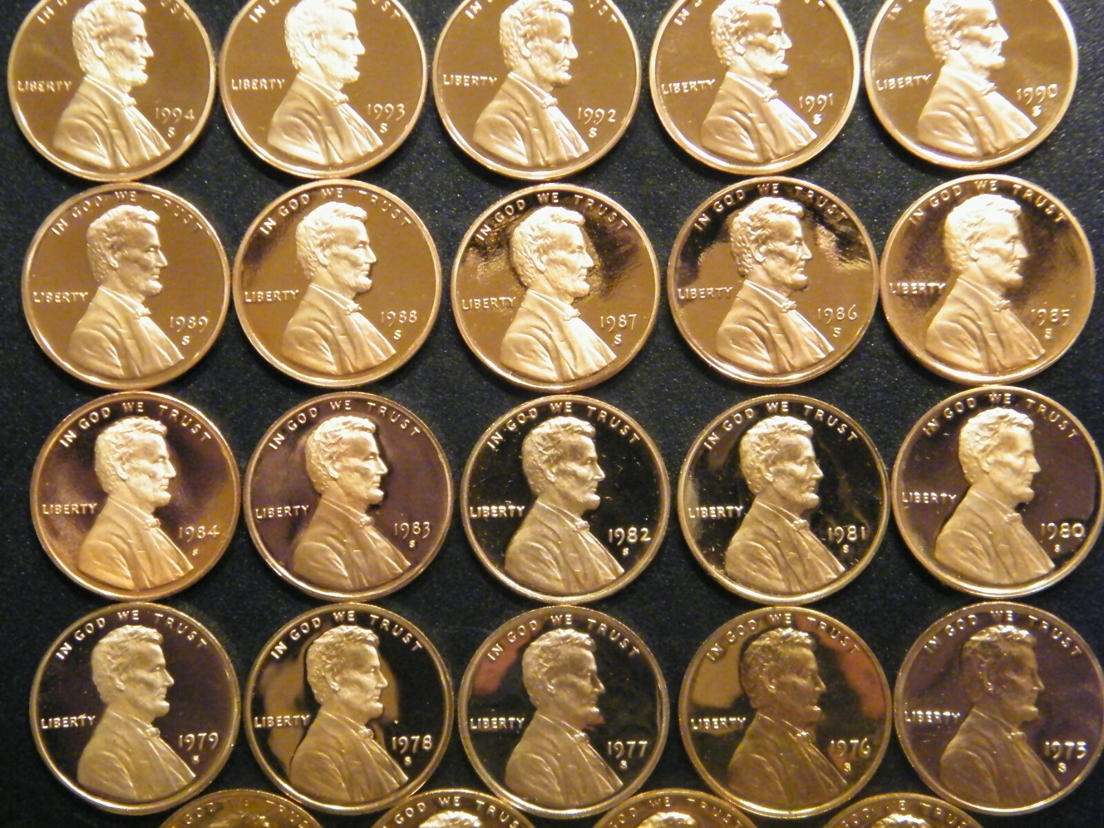 1975~2012 S Lincoln Penny Choice ~ Gem Proof Run 41 Coin Decade Set US Mint Lot