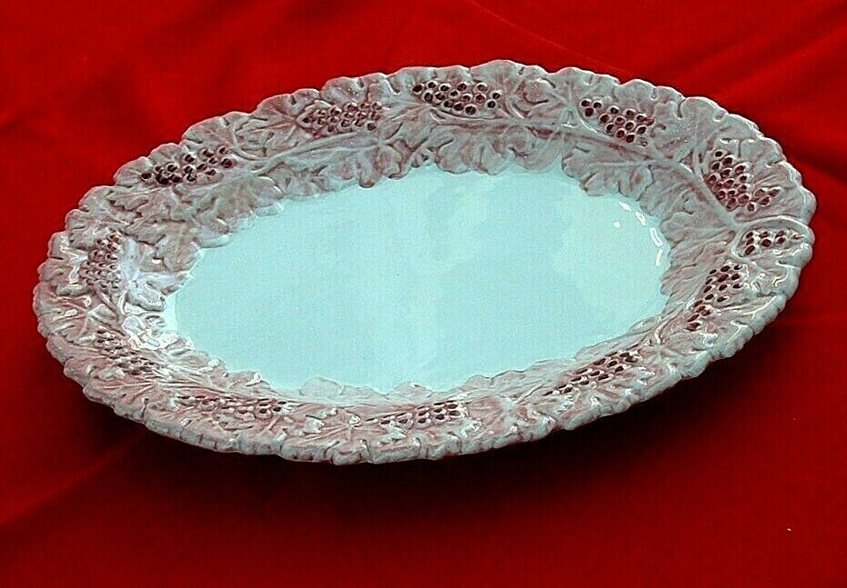 Deruta Ceramic Red Grappa Oval Platter Tray 15in