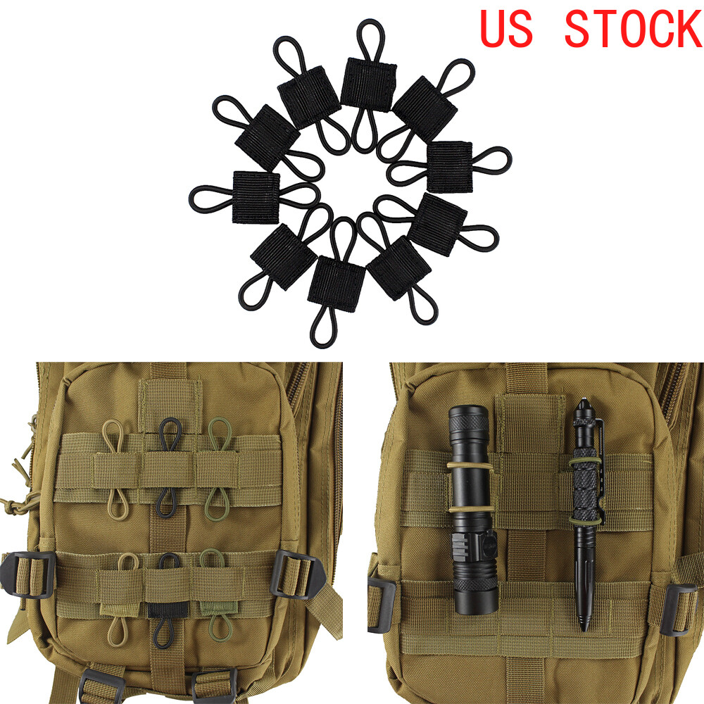 10PCS MOLLE Webbing Kit Communication Cable Storage Ranger For PTT Retainer US