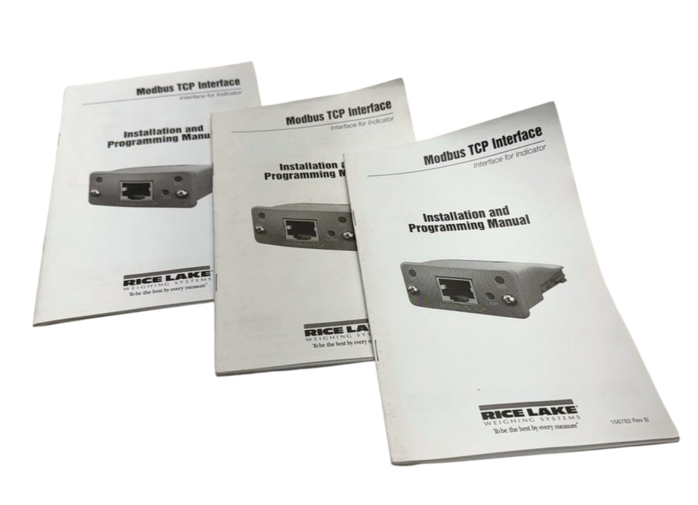Rice Lake Modbus TCP Interface Installation and Programming Manual, 156782