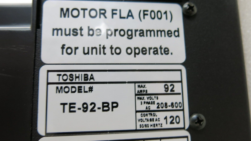 TOSHIBA TE-92-BP SOLID STATE STARTER