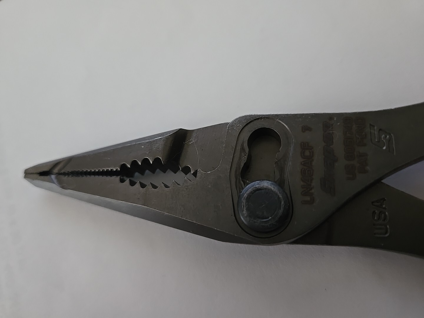 Snap On Tools 7" Long Nose Pliers 3 Slip Joint Talon Grip 57% More Power GREEN!!