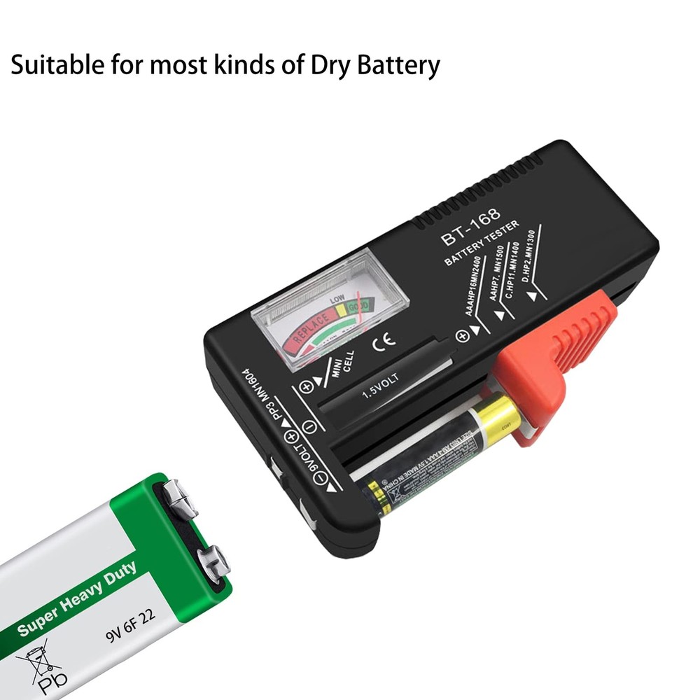Battery Tester Checker, Universal Small Battery Tester for AAA AA C D 9V 1.5V