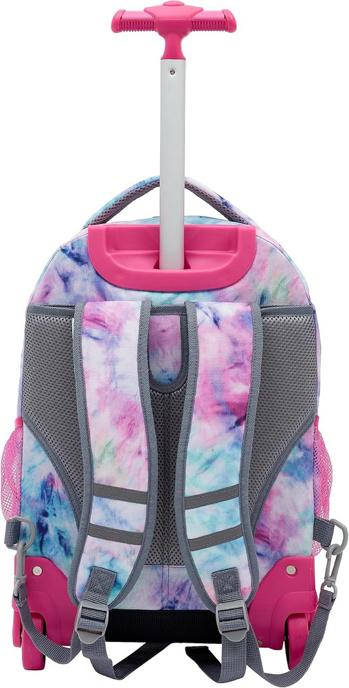 18" Rolling Backpack with Shoulder Straps, Tye Dye