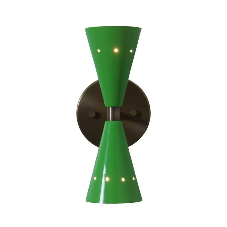 Modern Green Double Cone Wall Sconce Light Fixture