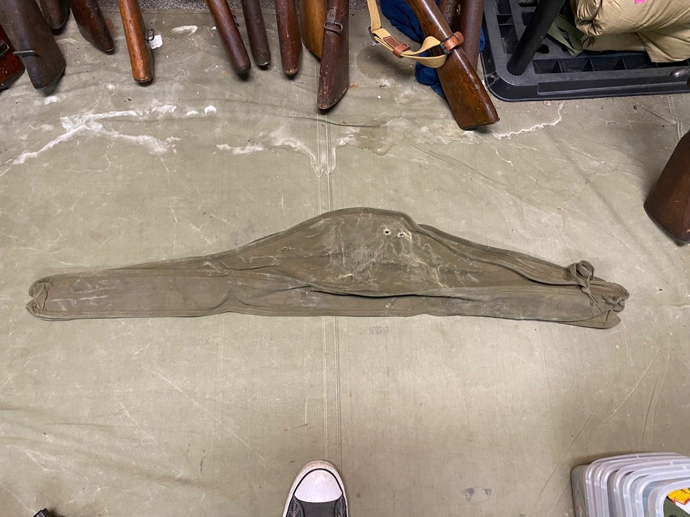 ORIGINAL WWII US ARMY BROWNING .50 CAL BARREL CARRY CASE COVER