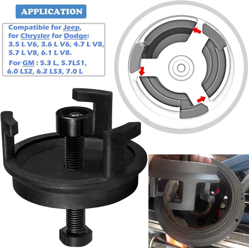 LS Harmonic Balancer Puller Tool 25264 Crank Pulley Puller for GM Chrysler,Dodge