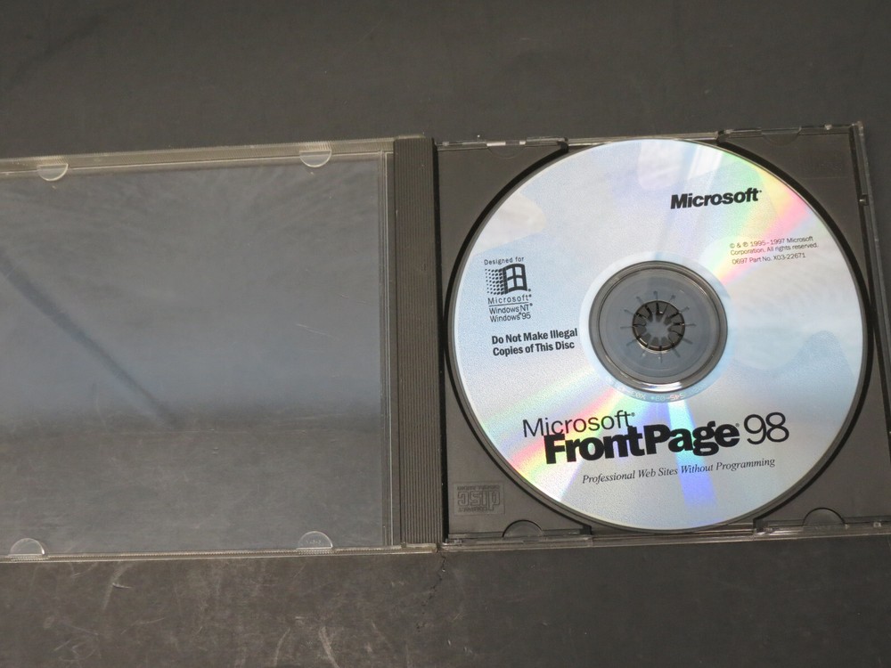 Microsoft Front Page 98 For Windows Disc ONLY