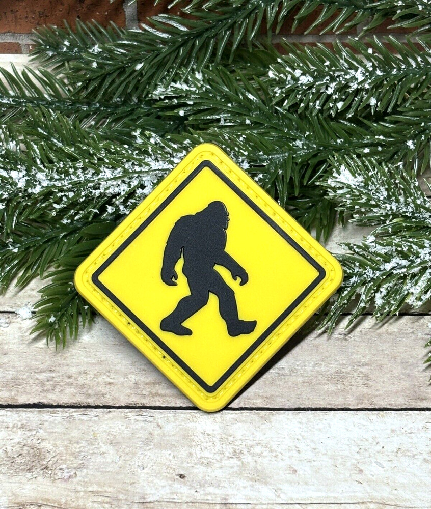 Bigfoot PVC Patch - Tactical Morale Patch - Sasquatch Crossing Patch - Hook Back