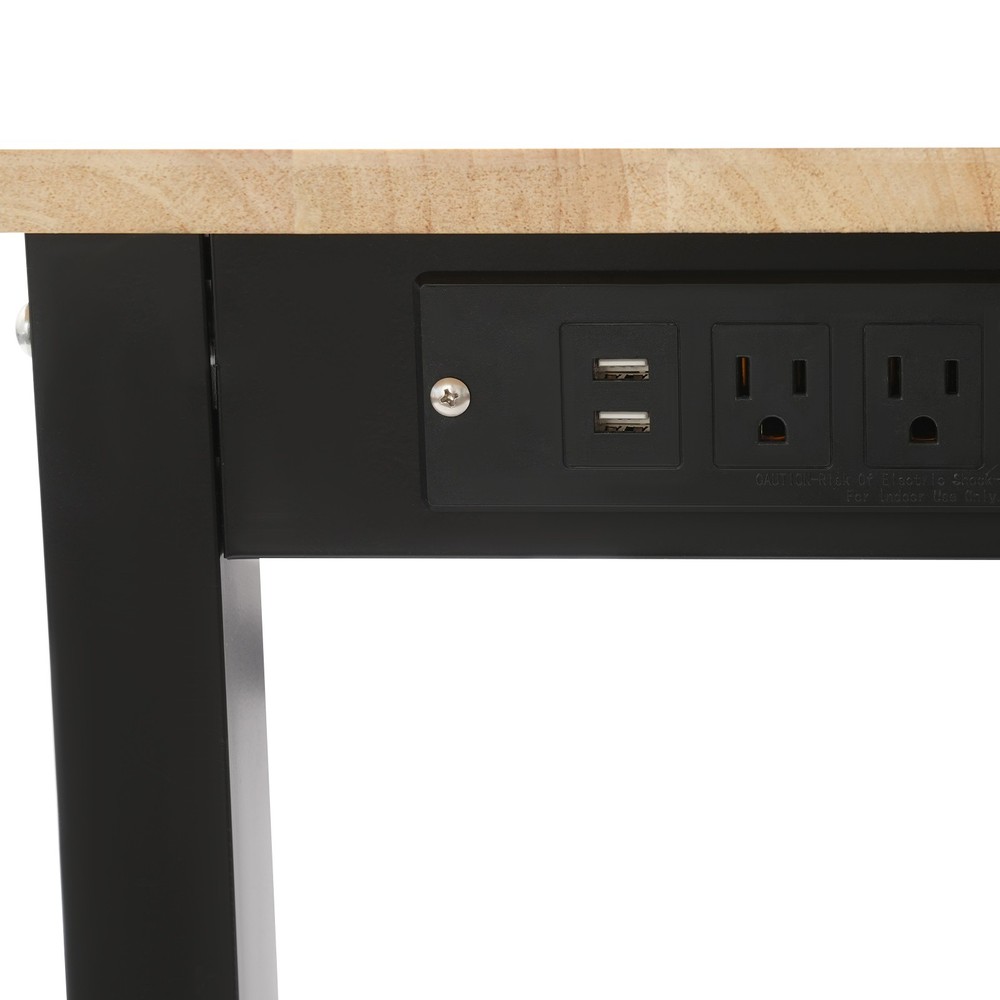 Max 2000 lbs Adjustable Height Workbench W/Power Outlets Heavy-Duty Work TableUS