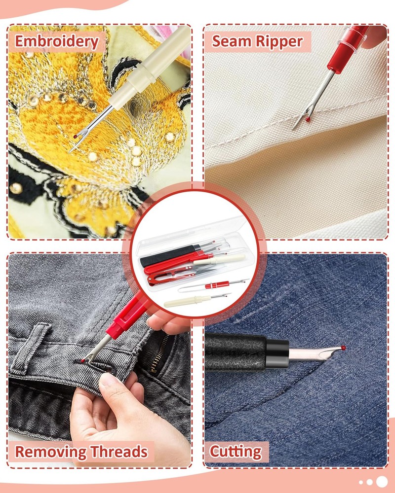 FIVEIZERO Seam Rippers for Sewing – 2 Big and 2 Basic Edition, Multicolor
