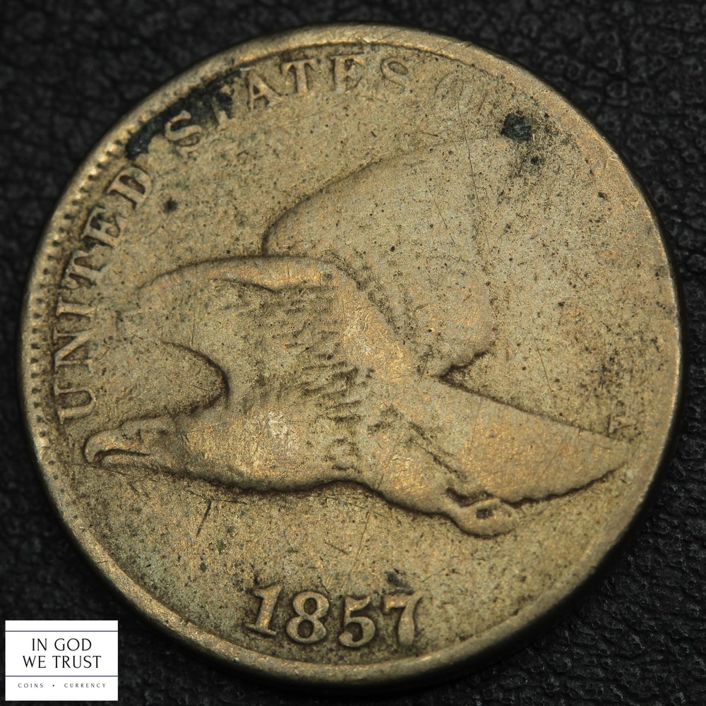 1857 Flying Eagle Cent 1C - Cleaned