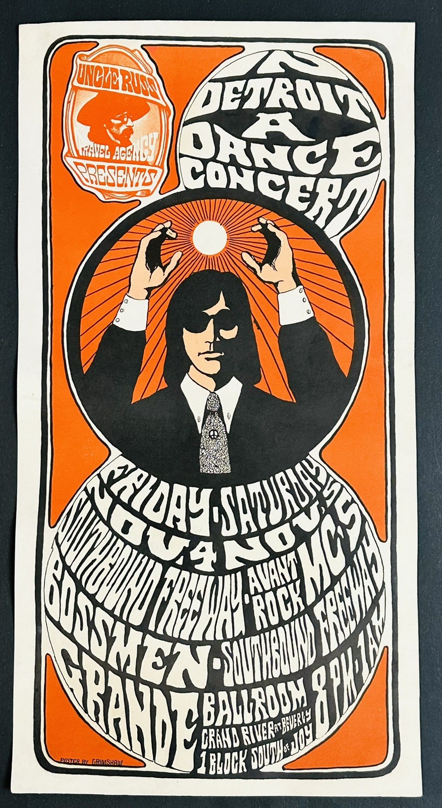 MC5 SOUTHBOUND FREEWAY MARK FARNER BOSSMEN 1966 GRIMSHAW Grande Concert Poster