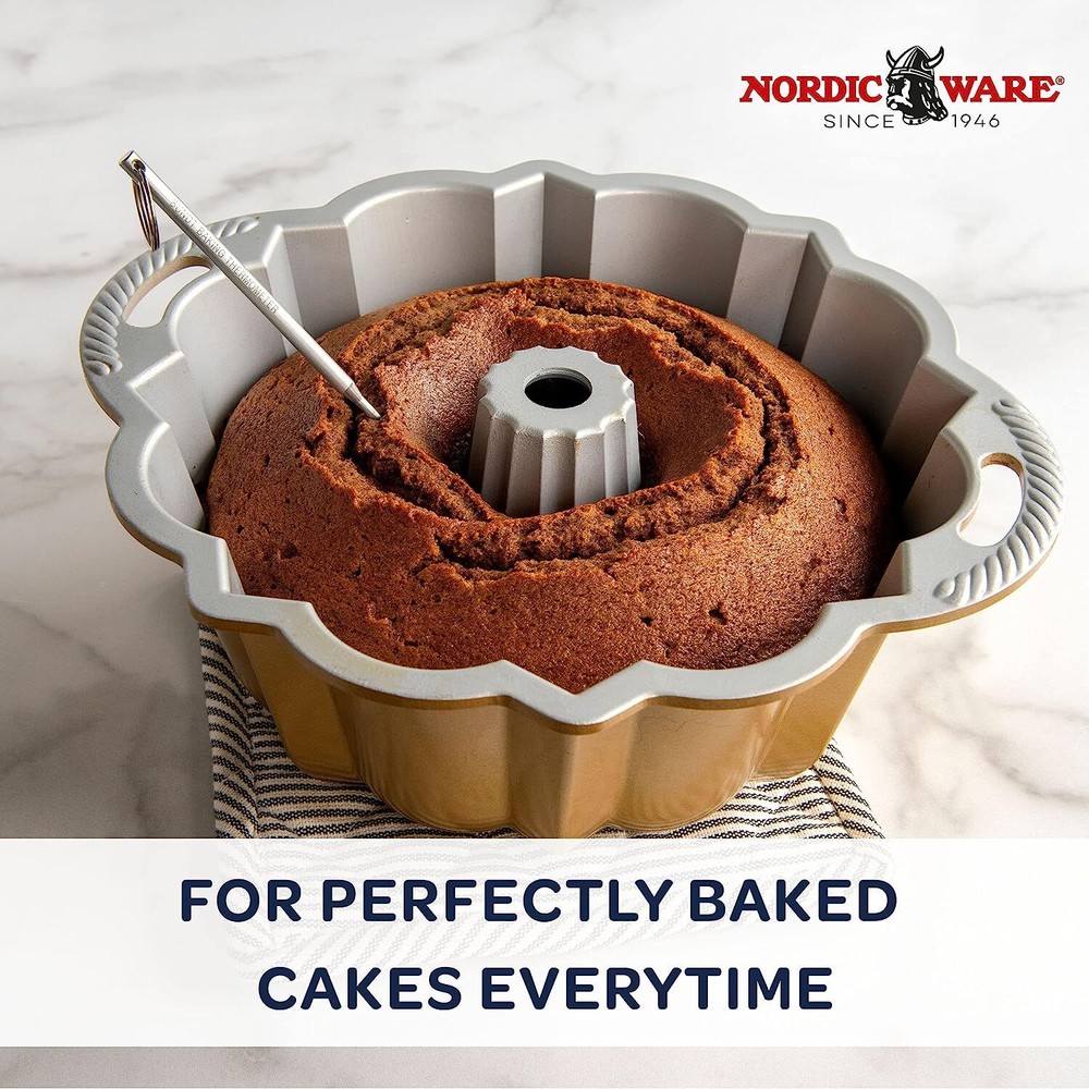 Nordic Ware Bundt Reusable Cake Thermometer, Silver