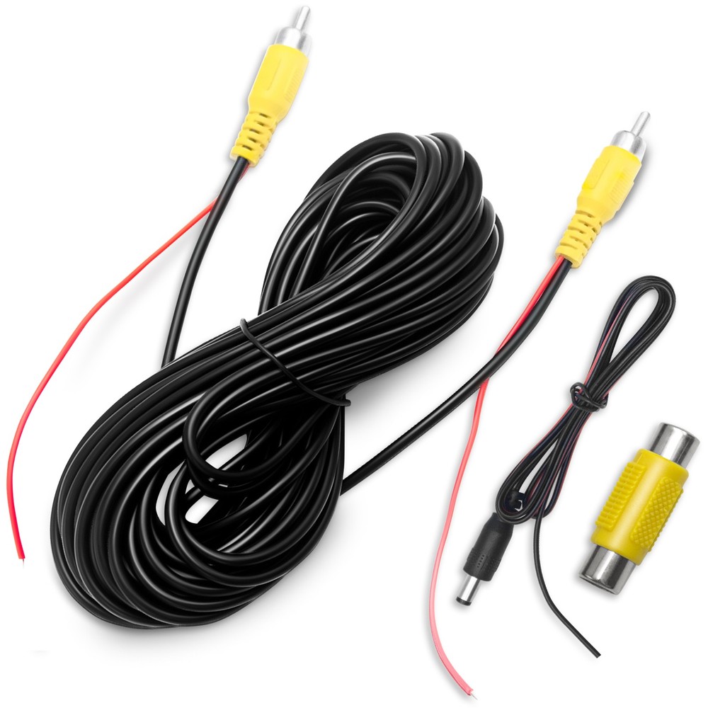 RCA Video Cable Double Shielded for Car Reverse Camera Sturdy Not Easy Cracked