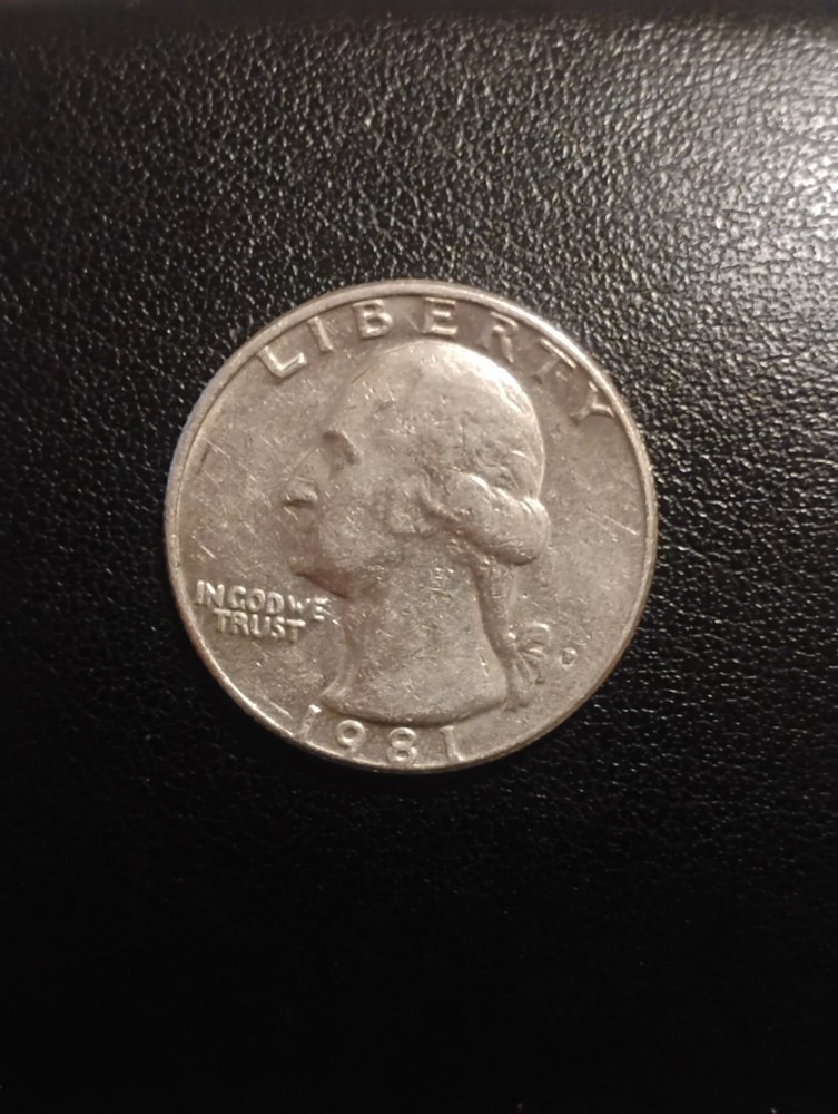 1981 Tiny & Filled Mint Mark P Washington Quarter