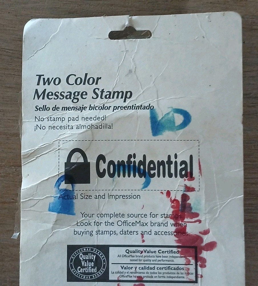 Stamp-Ever Message Stamp. Confidential. Minimal Use. Nice Item, Clearance Pack.