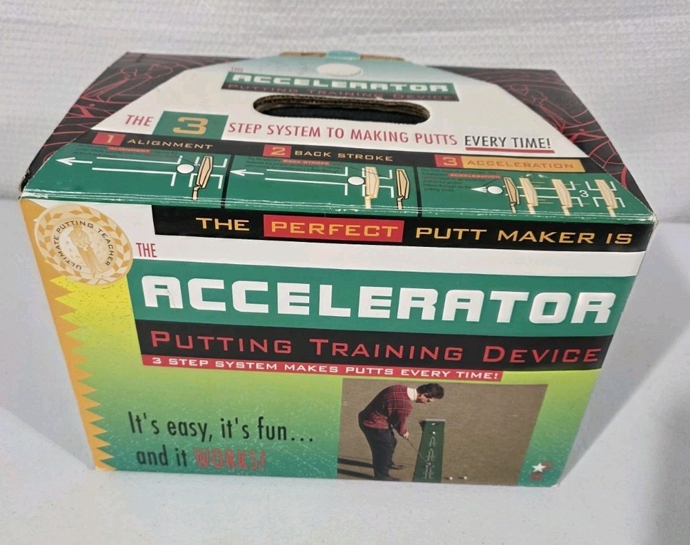 Accelerator Golf Putting Trainer Aid Mat 3 Step System Practice Device In Box