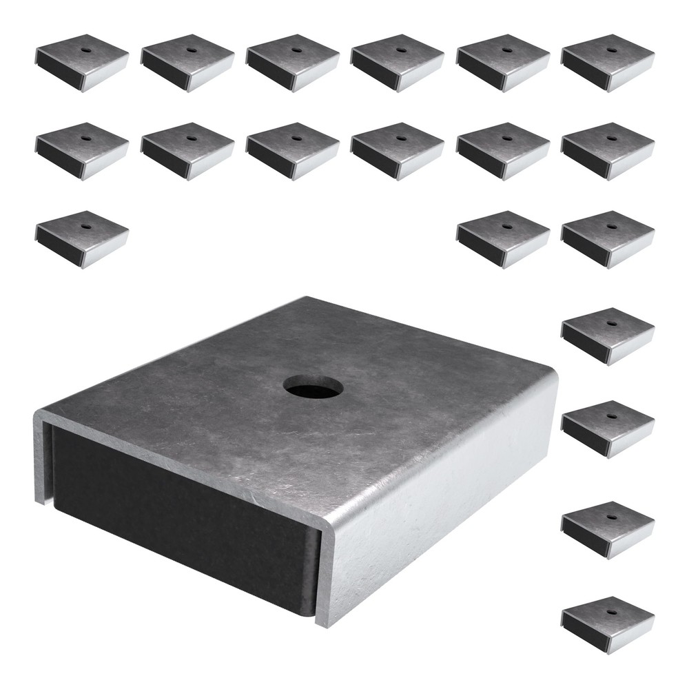 Ceramic Latch Magnet Assemblies - Rectangular with Center Hole, Zinc Plated, ...