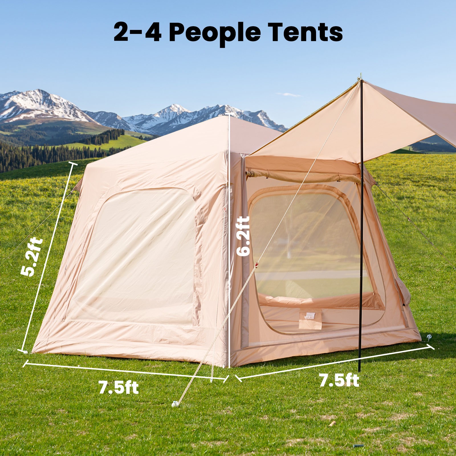 2 Person Inflatable Camping Tent Large Blow Up Tent, New