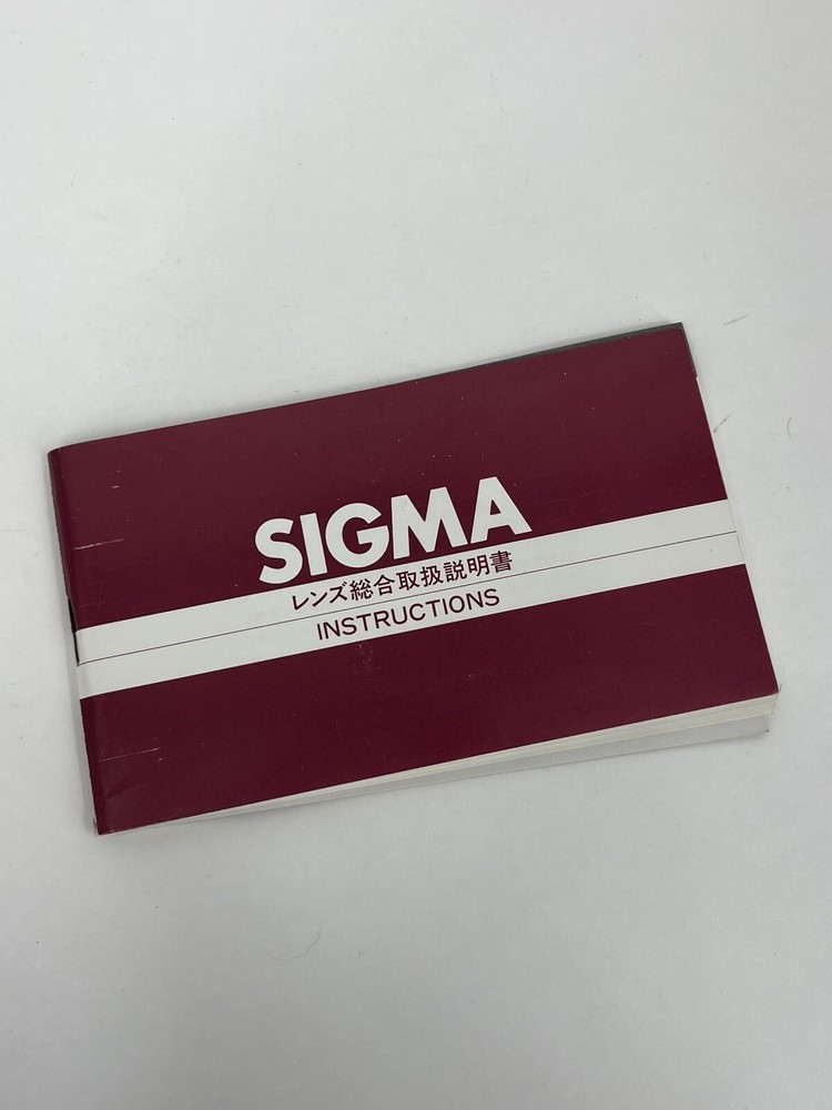 Sigma Lens Guide Instructions Booklet Manual